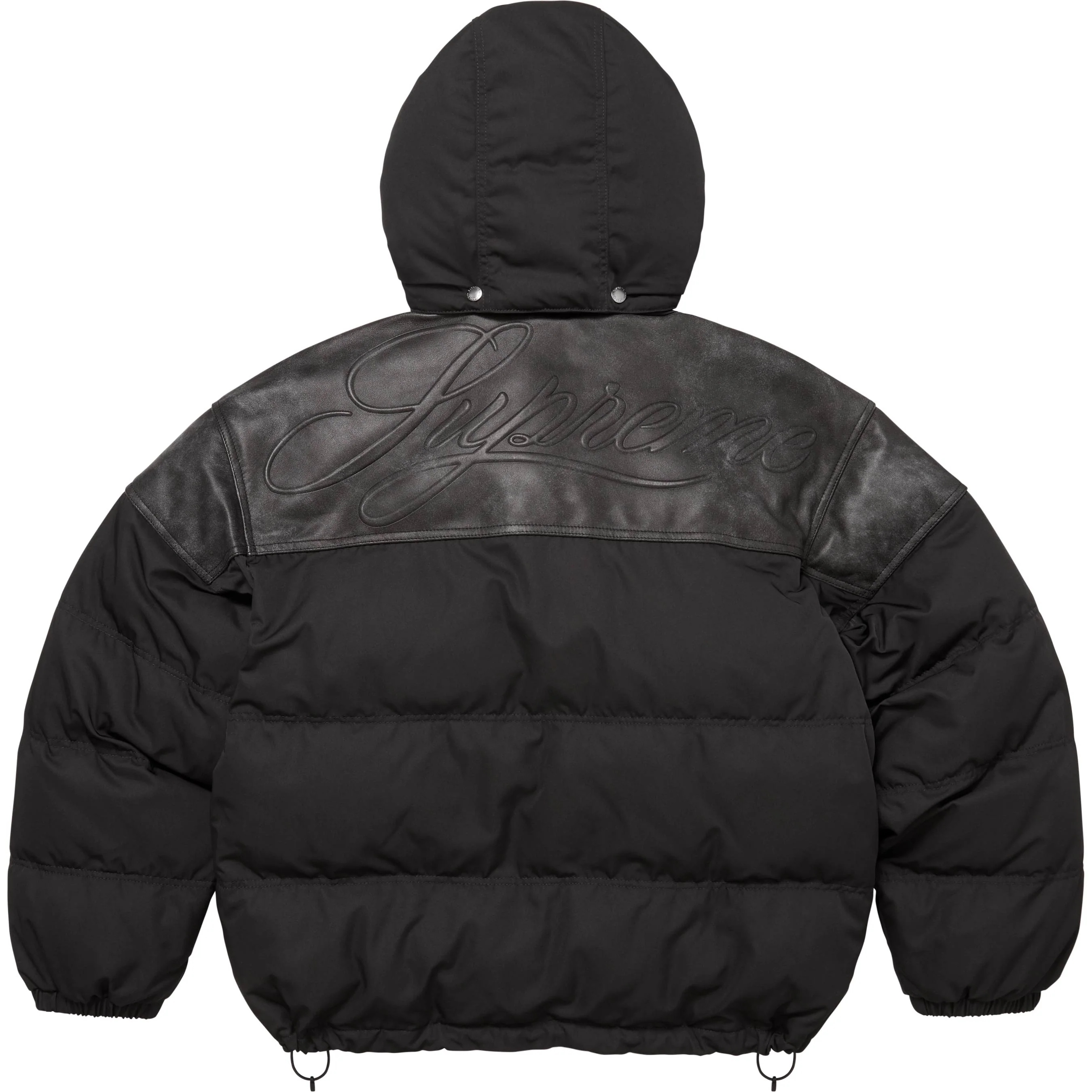 Leather Yoke Puffer Jacket view 17
